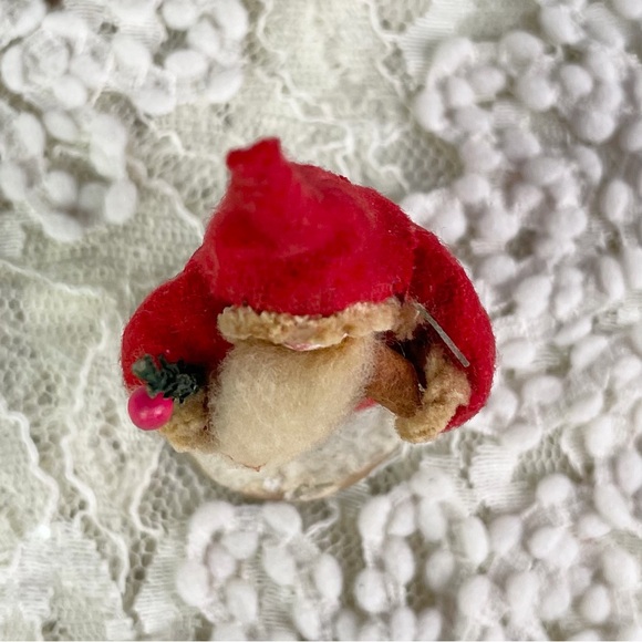 Vintage Spun Cotton Felt Christmas Santa Claus Figure Paper Mache 4.5" MCM - Picture 5 of 7